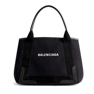 Balenciaga WOMEN'S NAVY SMALL CABAS IN BLACK
